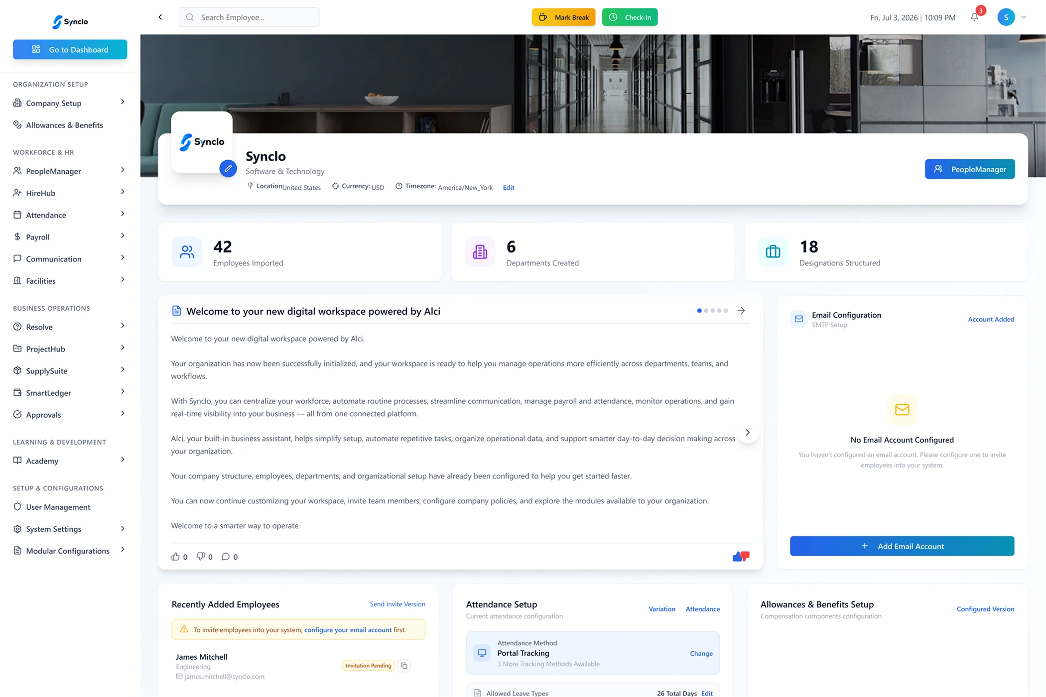 HR management dashboard