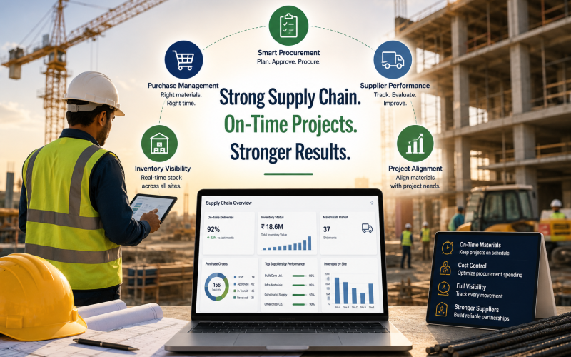 Construction Projects Fall Behind Schedule When Material Flow Is Not Under Control